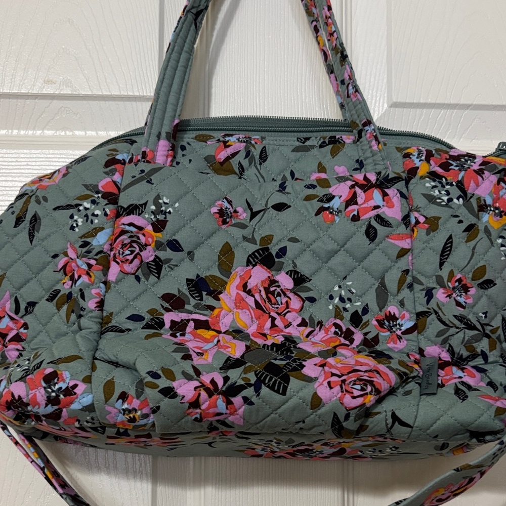 Vera Bradley multi strap satchel in Rosy Outlook. 15”w x 10”h x 4”d - Picture 7 of 10